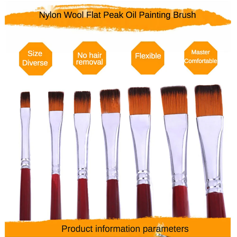 Nylon Paint Brushes, 12 pcs