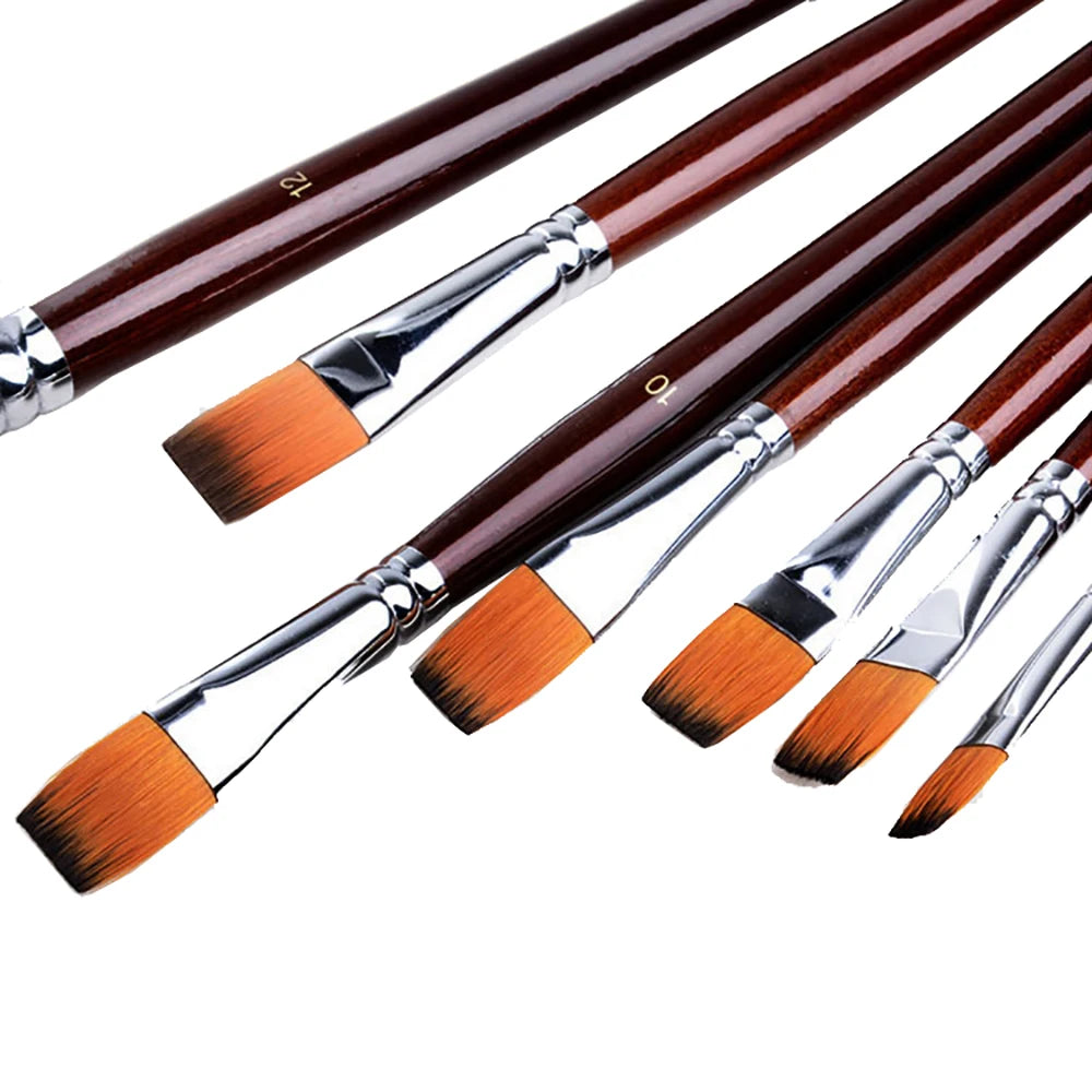 Nylon Paint Brushes, 12 pcs