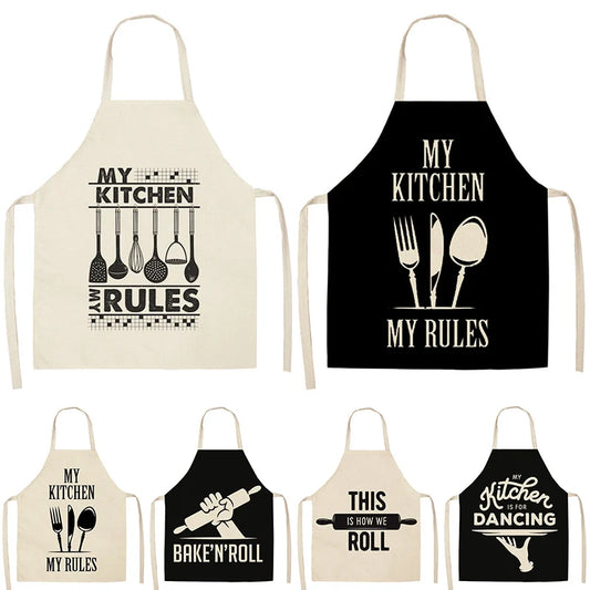 Cotton Linen Kitchen Aprons