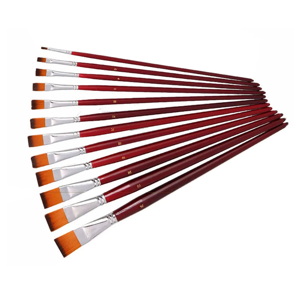 Nylon Paint Brushes, 12 pcs