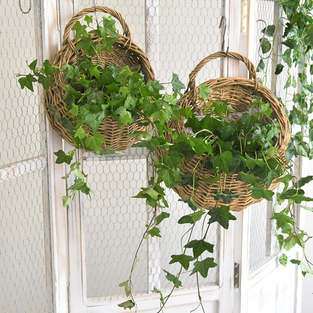 Wall Hanging Rattan Flower Baskets, 2/4/8/10 Pcs