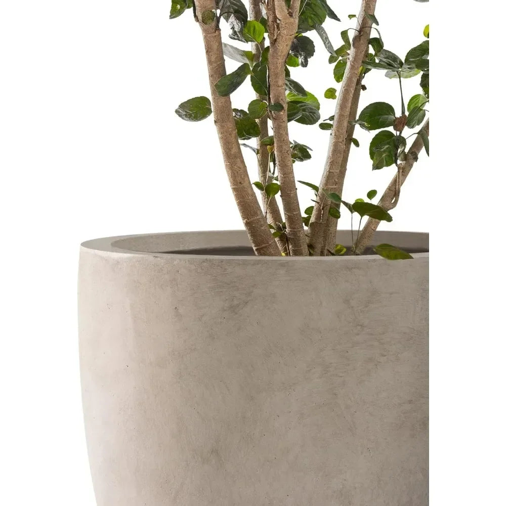 Round Concrete Planters, Set of 3