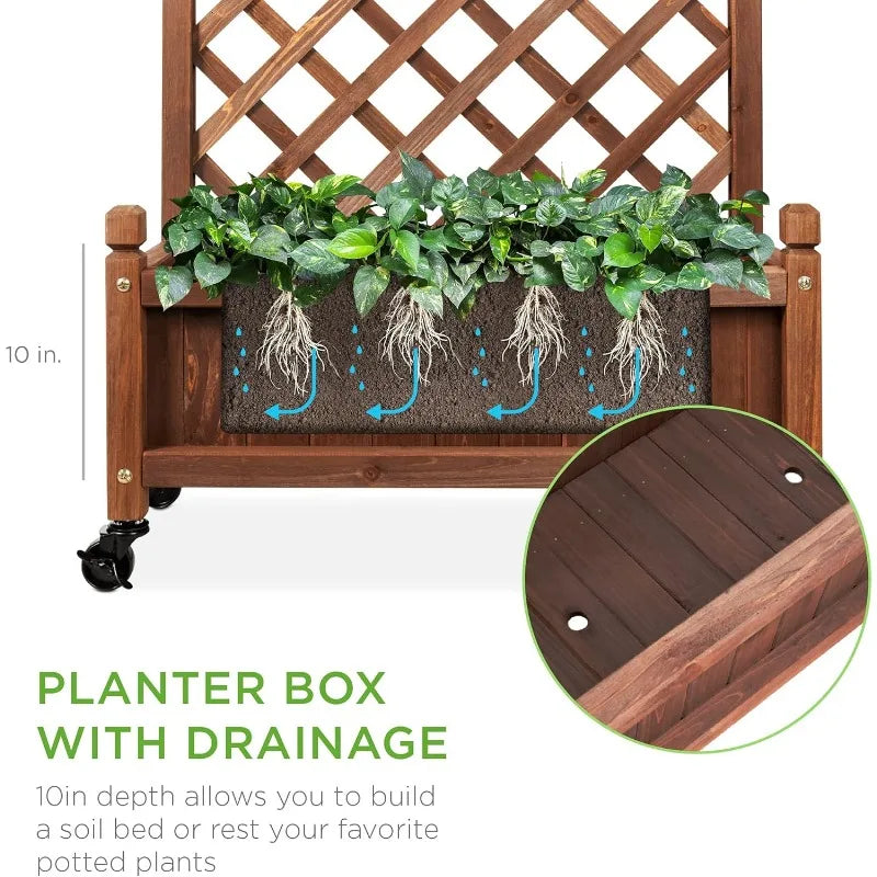 Diamond Lattice Planter Box, 48"