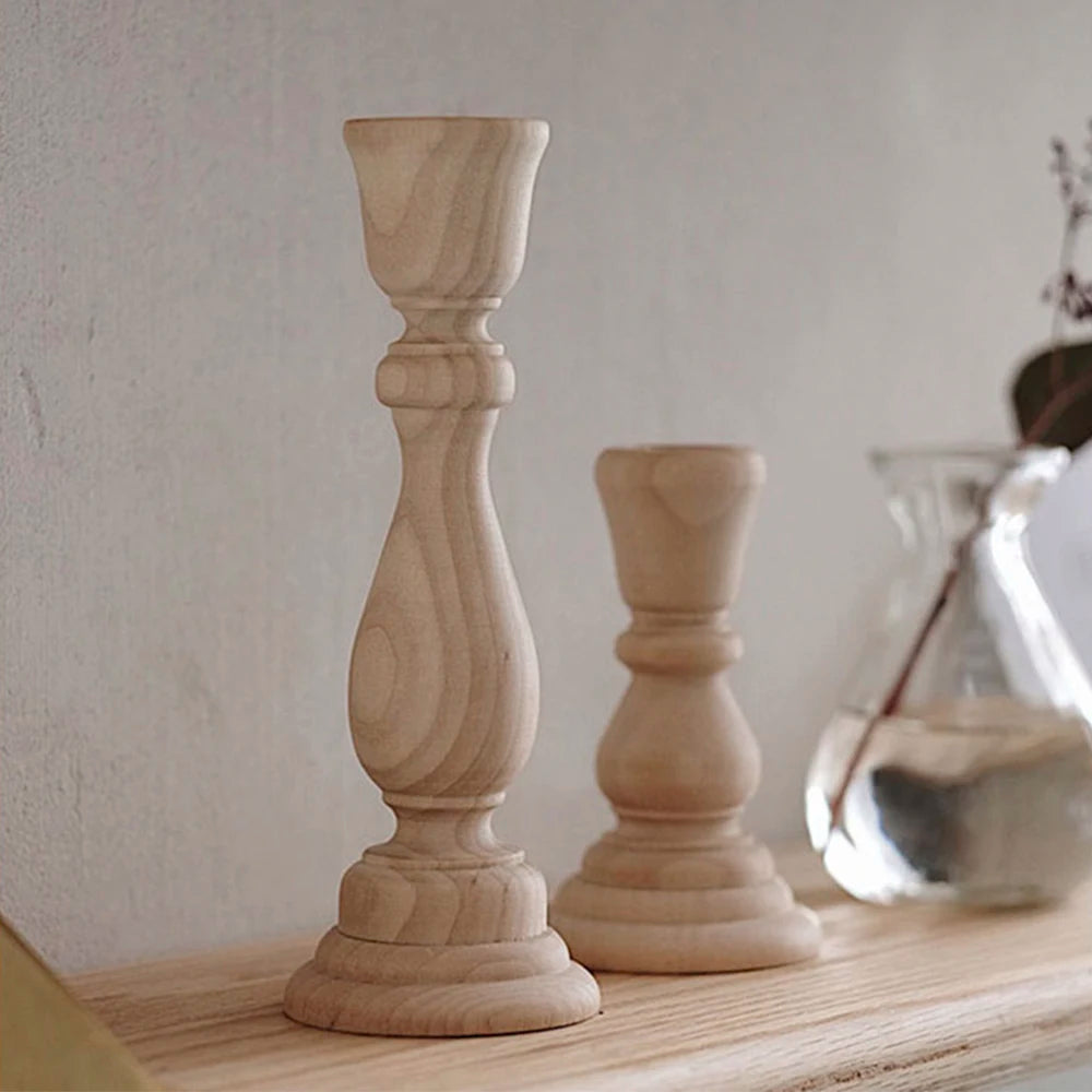 Unfinished Wooden Candlesticks