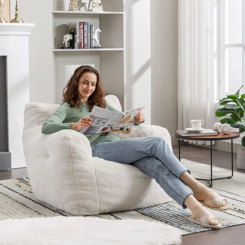 Fluffy Tufted Soft Bean Bag Chair with Filler