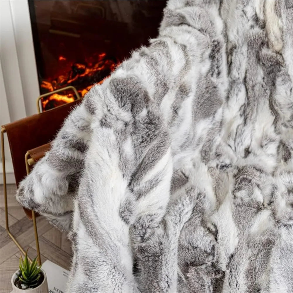 Plush Fur Throw Blanket, 60 x 80"