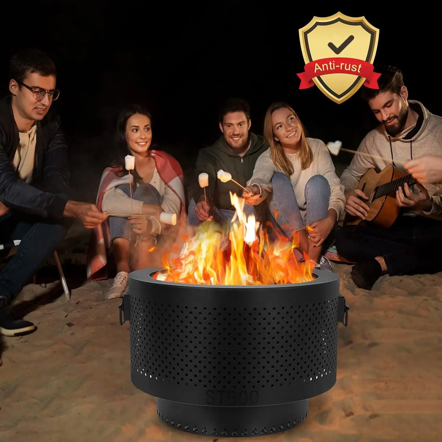 Smokeless Fire Pit with Storage Bag, 20x14"