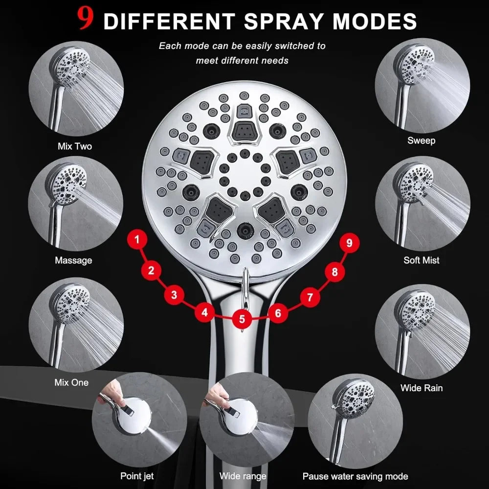 14-Inch High Pressure Rainfall Showerhead Combo