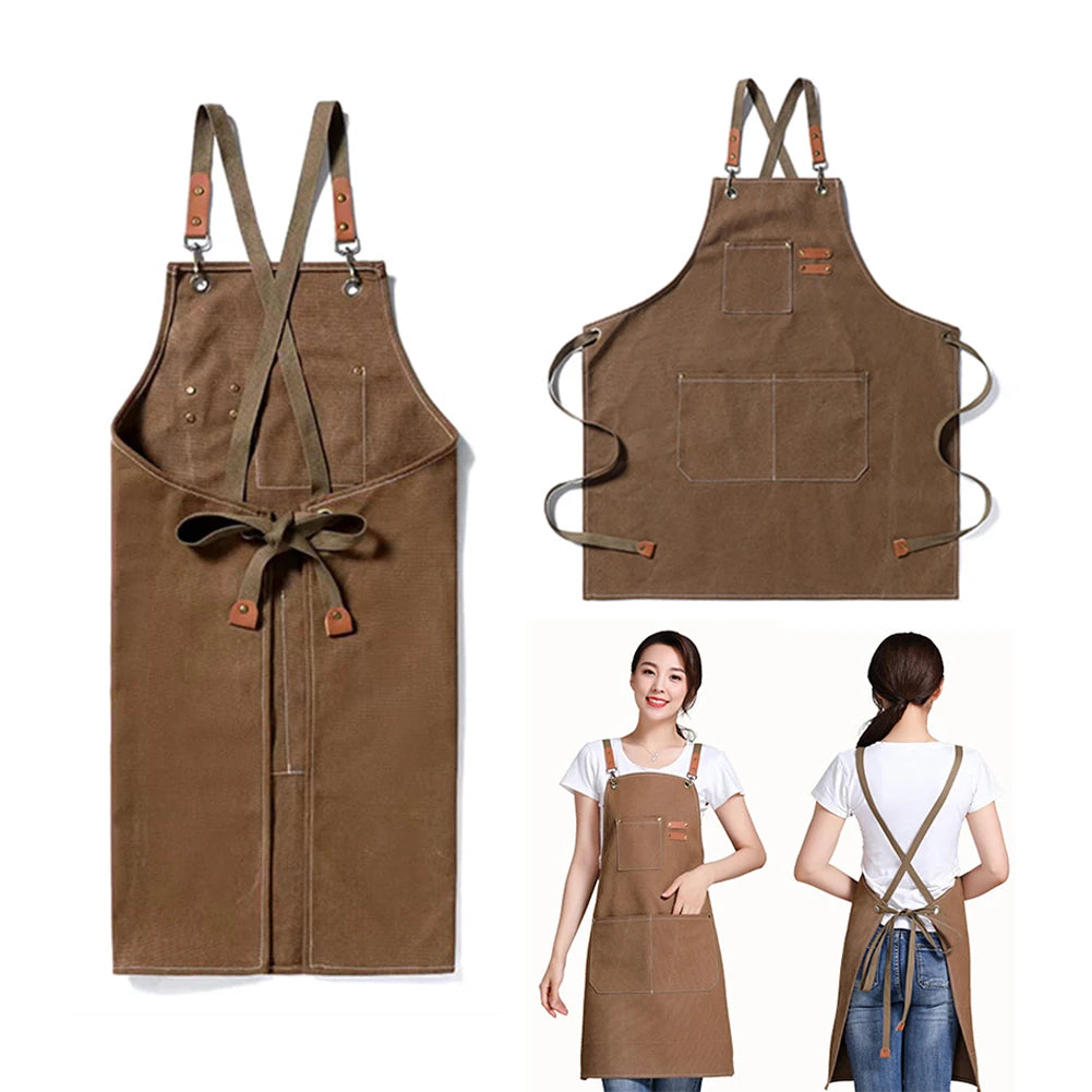 Oil-proof Canvass Apron with Pocket