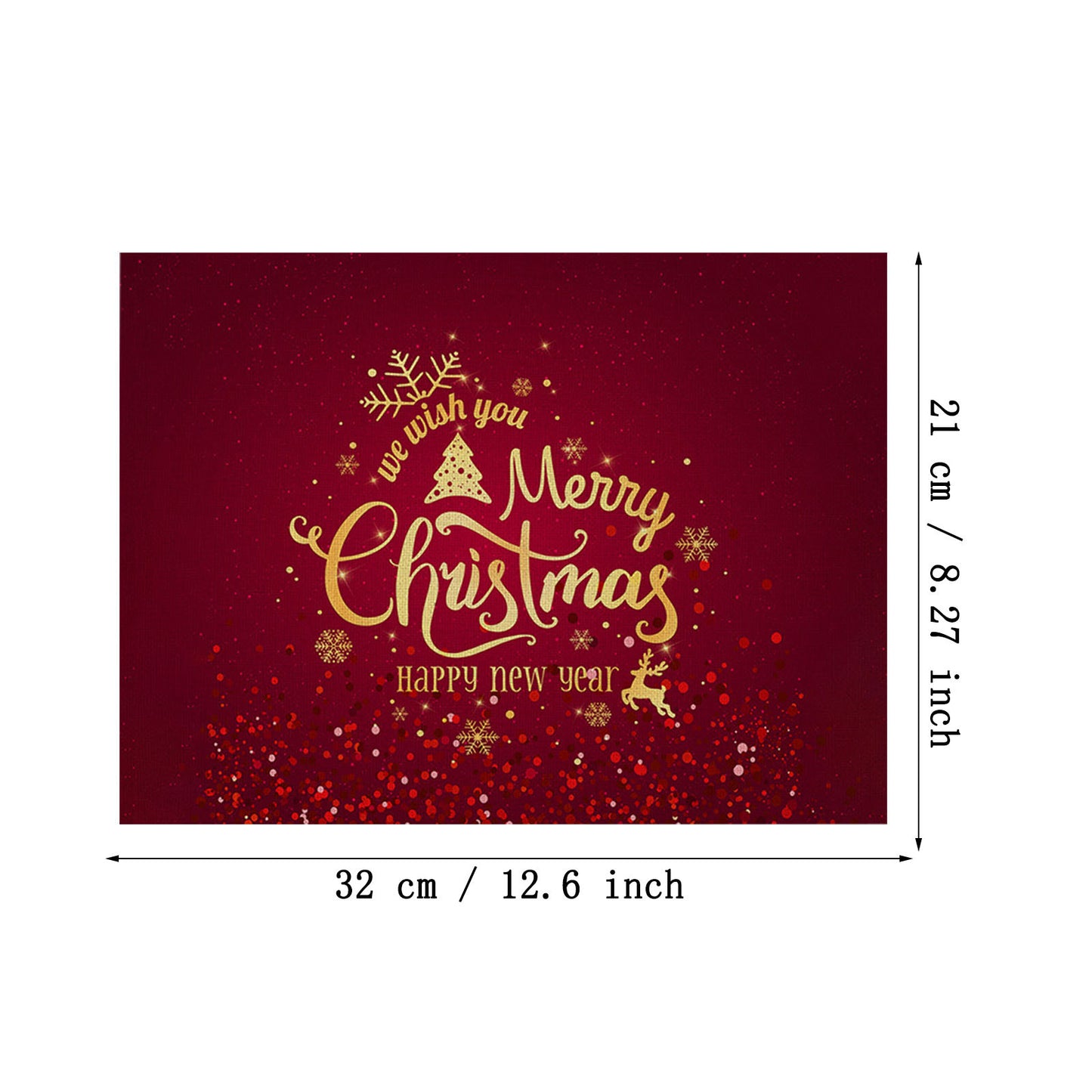 Waterproof Christmas Placemat, 32 X 21 Cm