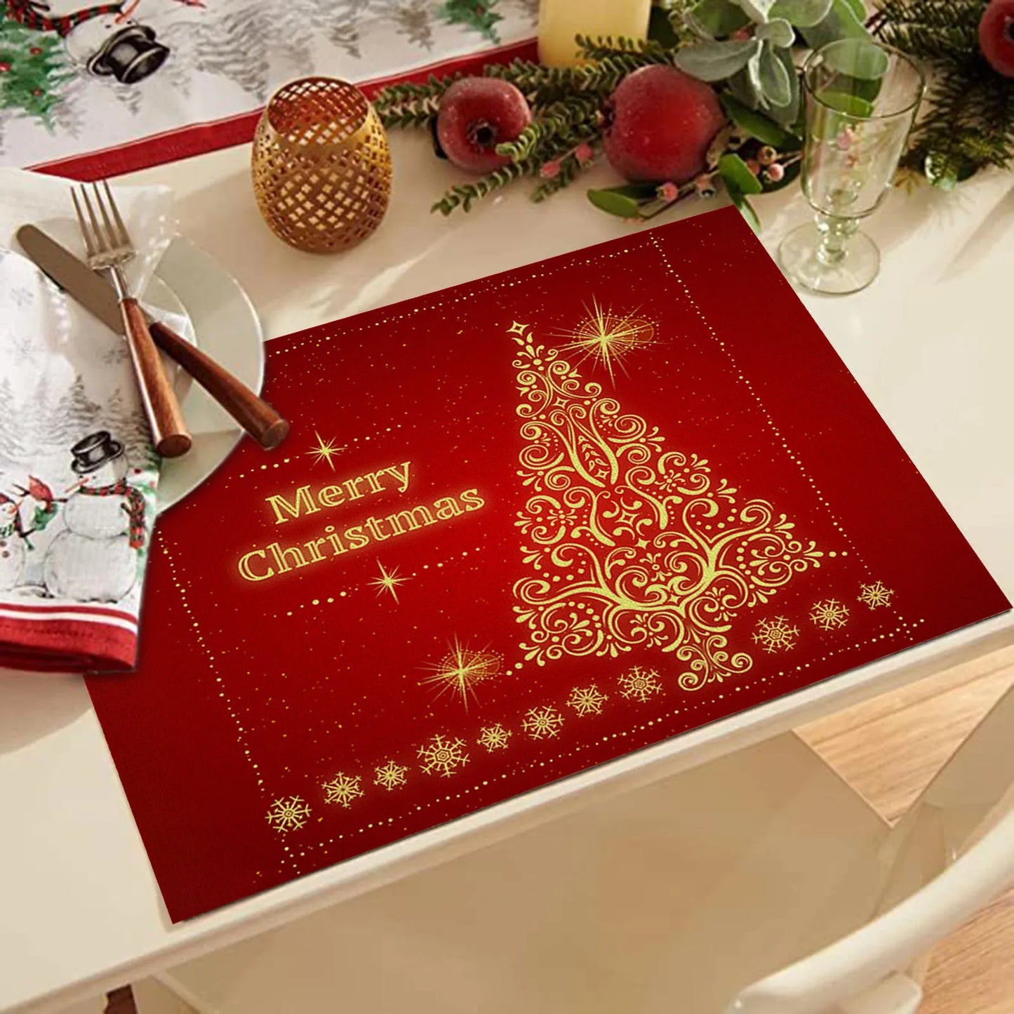 Waterproof Christmas Placemat, 32 X 21 Cm