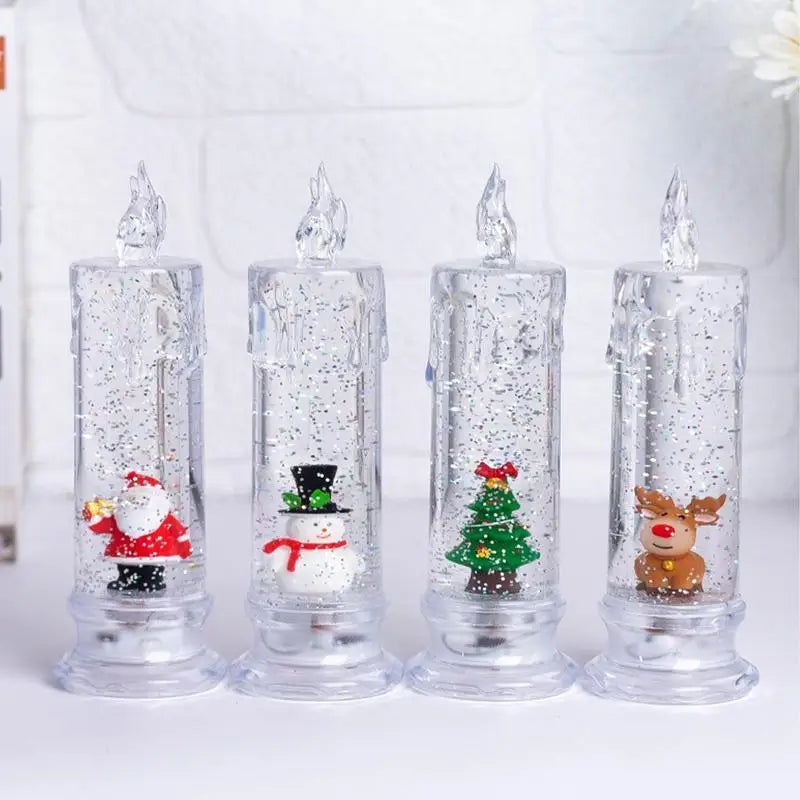 LED Snow Globe Candles with Music