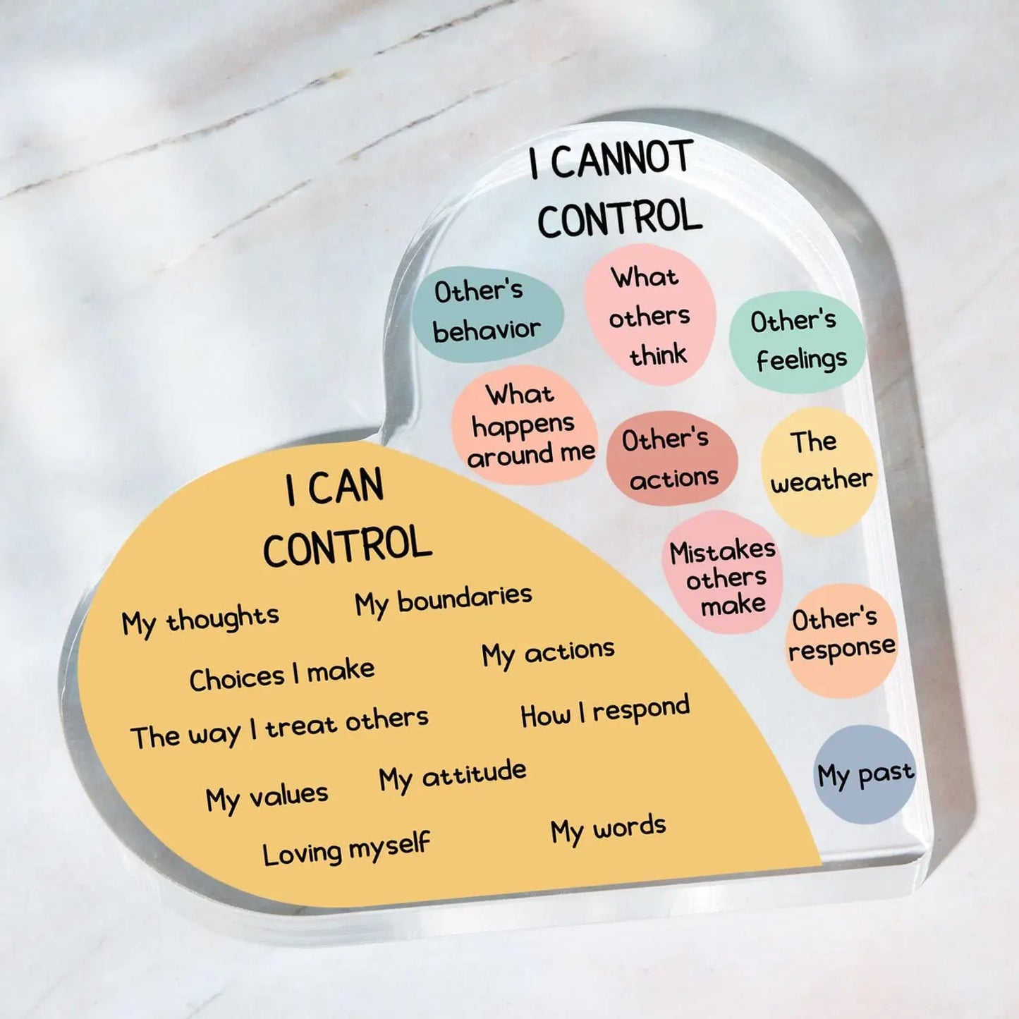 Things I Can Control Acrylic Heart