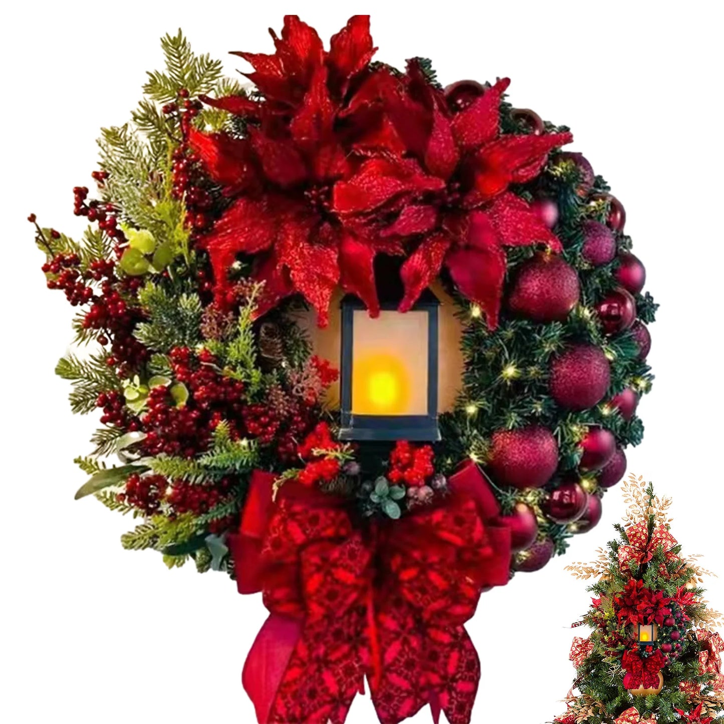 Christmas Wreath with LED Lamp