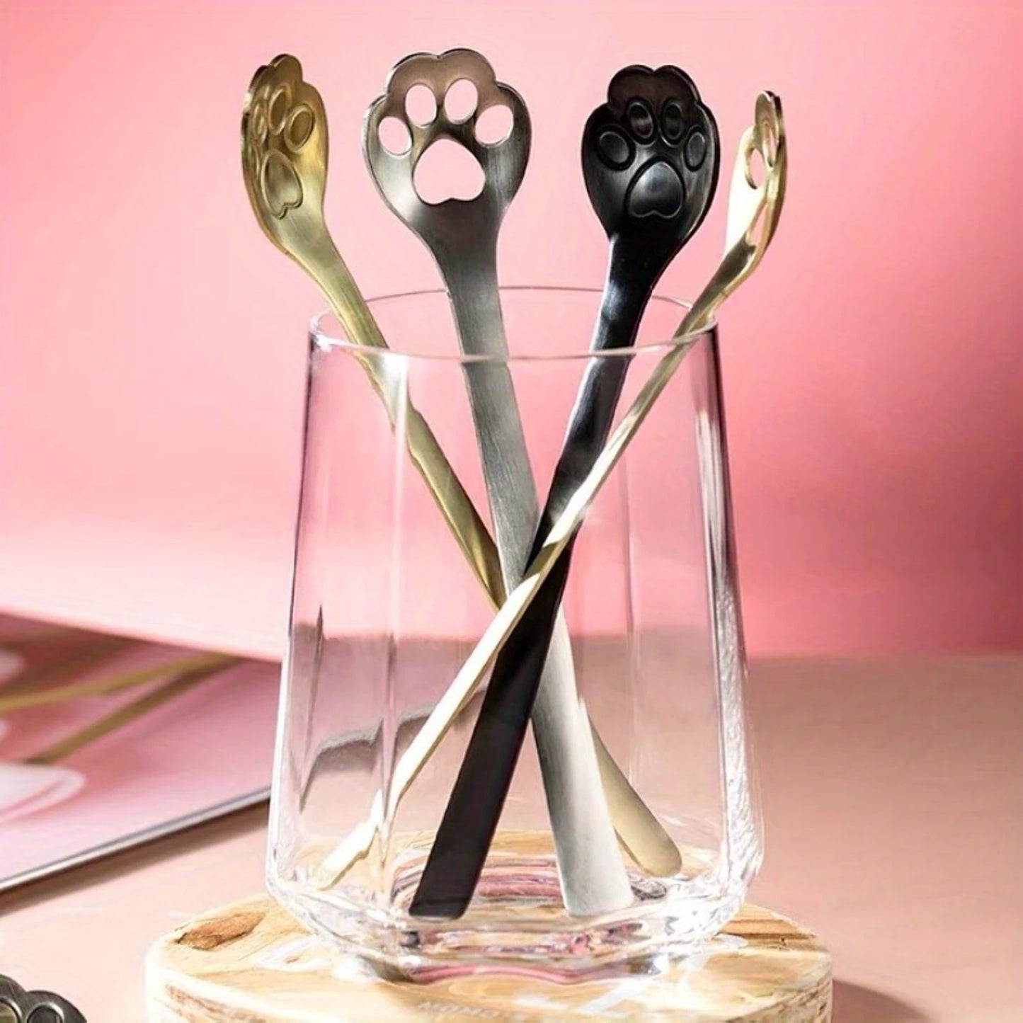 Stainless Steel Paw Design Spoons, 2 Pcs