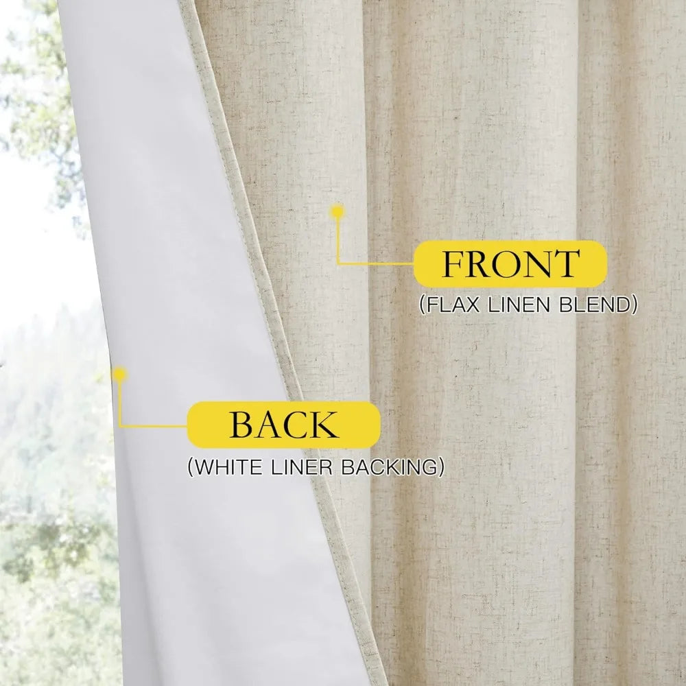 Linen Blackout Curtain, 84 x 52"