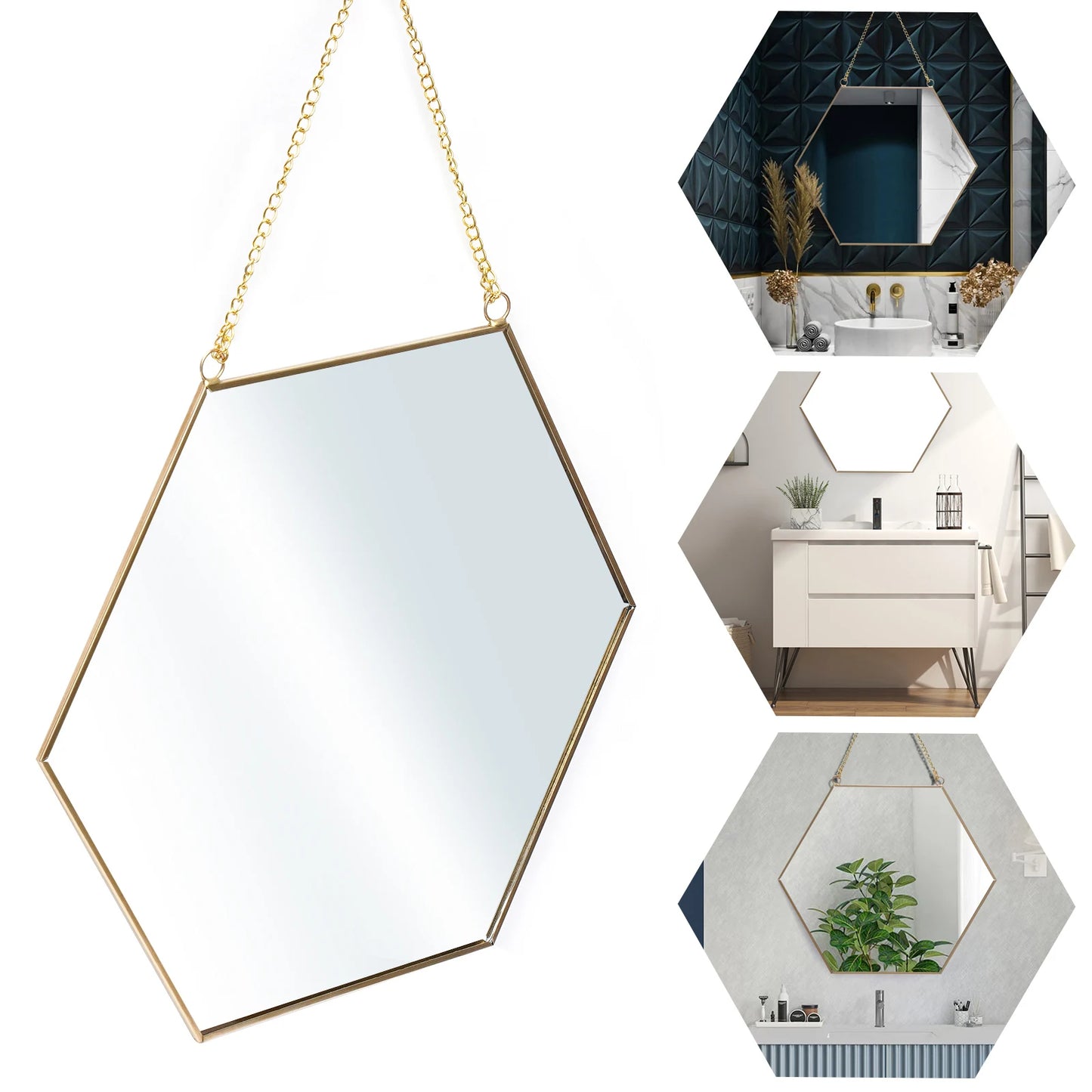 Hexagon Hanging Wall Mirror