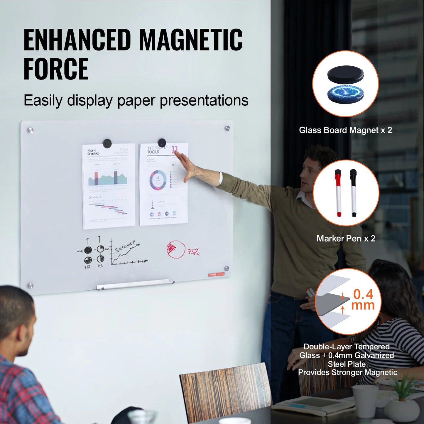 Magnetic Glass Whiteboard