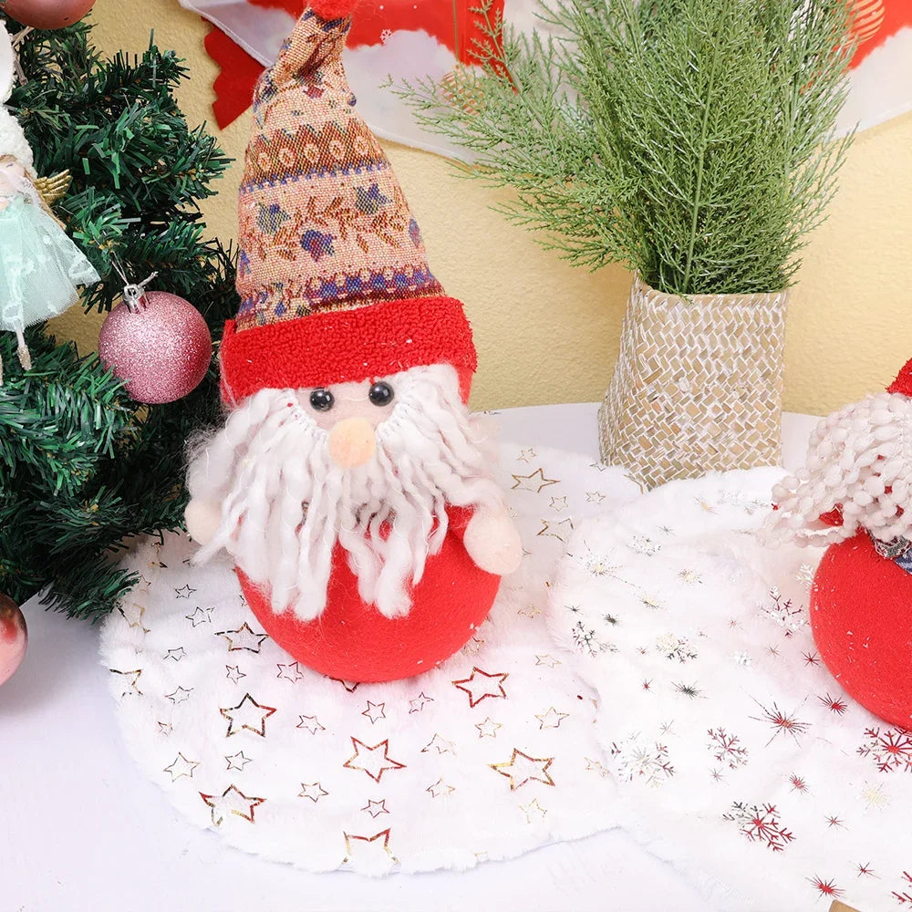 White Faux Fur Christmas Tree Skirt