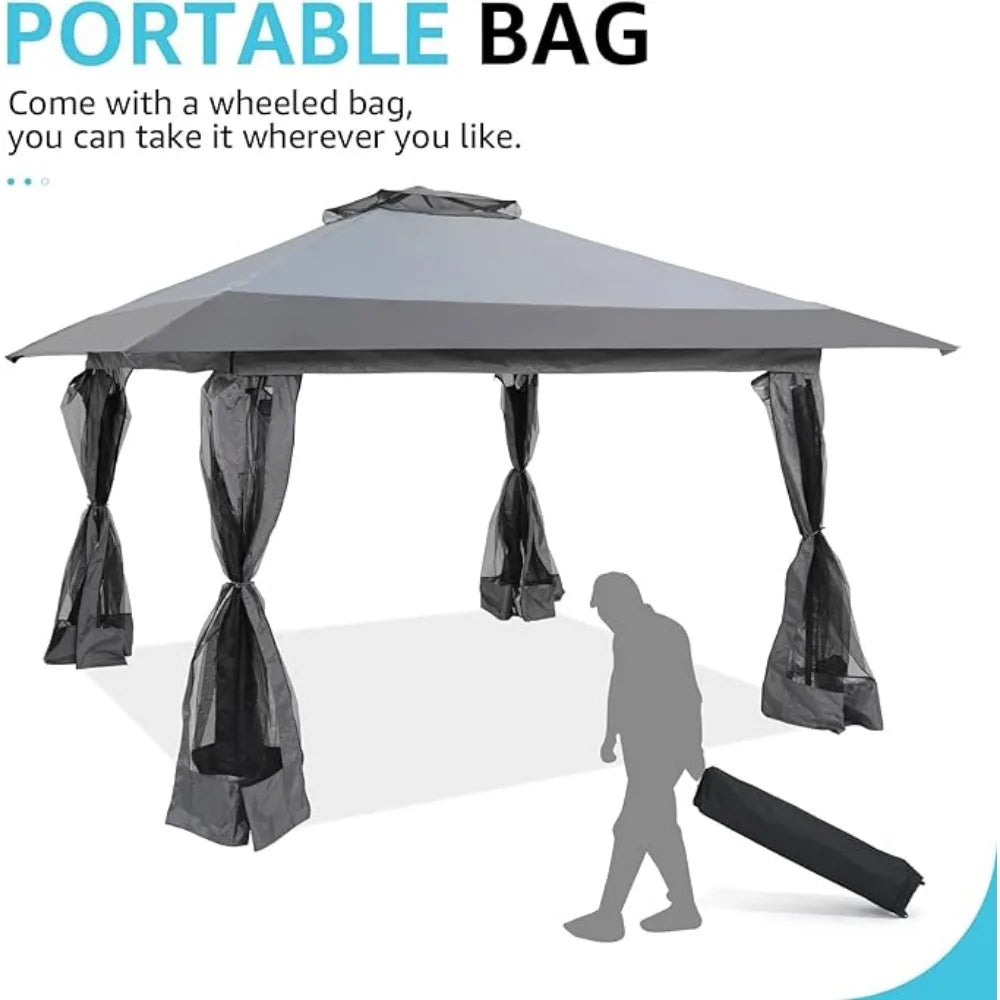 Metal Frame Gazebo, 13 x 13'