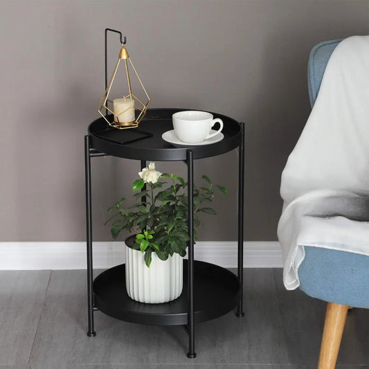 2-Tier Metal Side Table