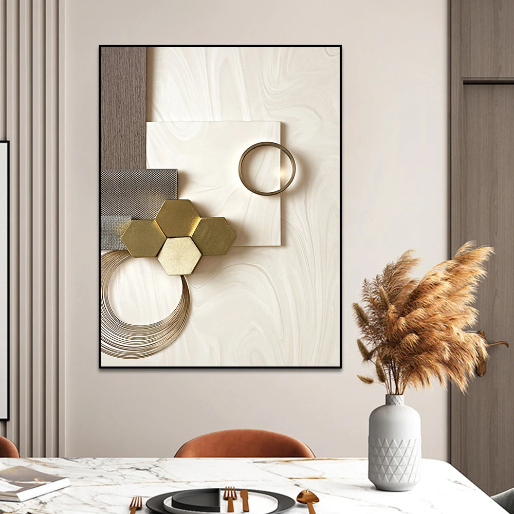 Modern Abstract Geometric Wall Art,  3PCS F