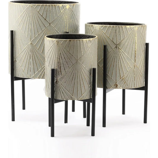 Luxe Gold Planters, Set of 3