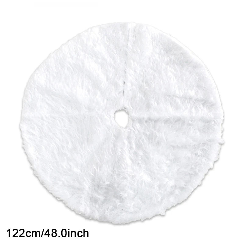 White Plush Christmas Tree Skirt, 78/90/122cm