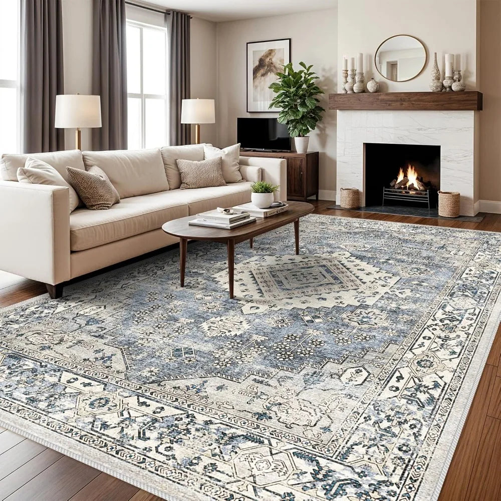 Washable Distressed Area Rug