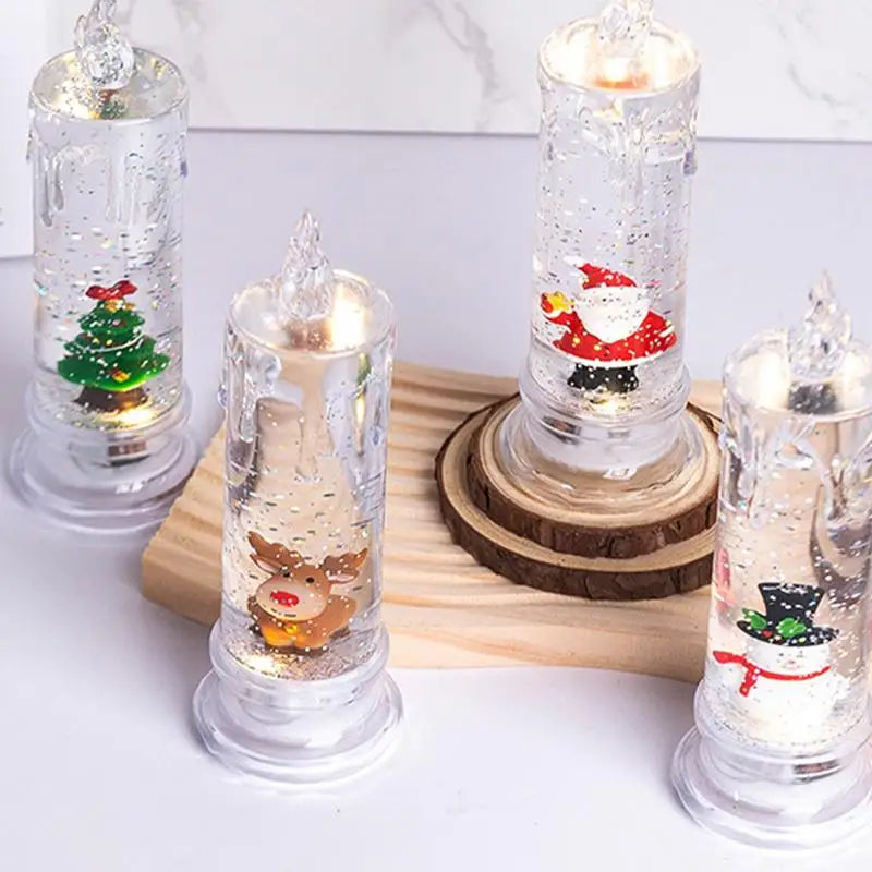 LED Snow Globe Candles with Music