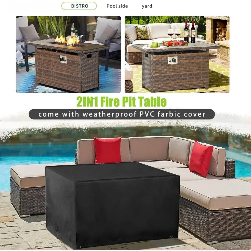 Propane Fire Pit Table with Storage, 40"