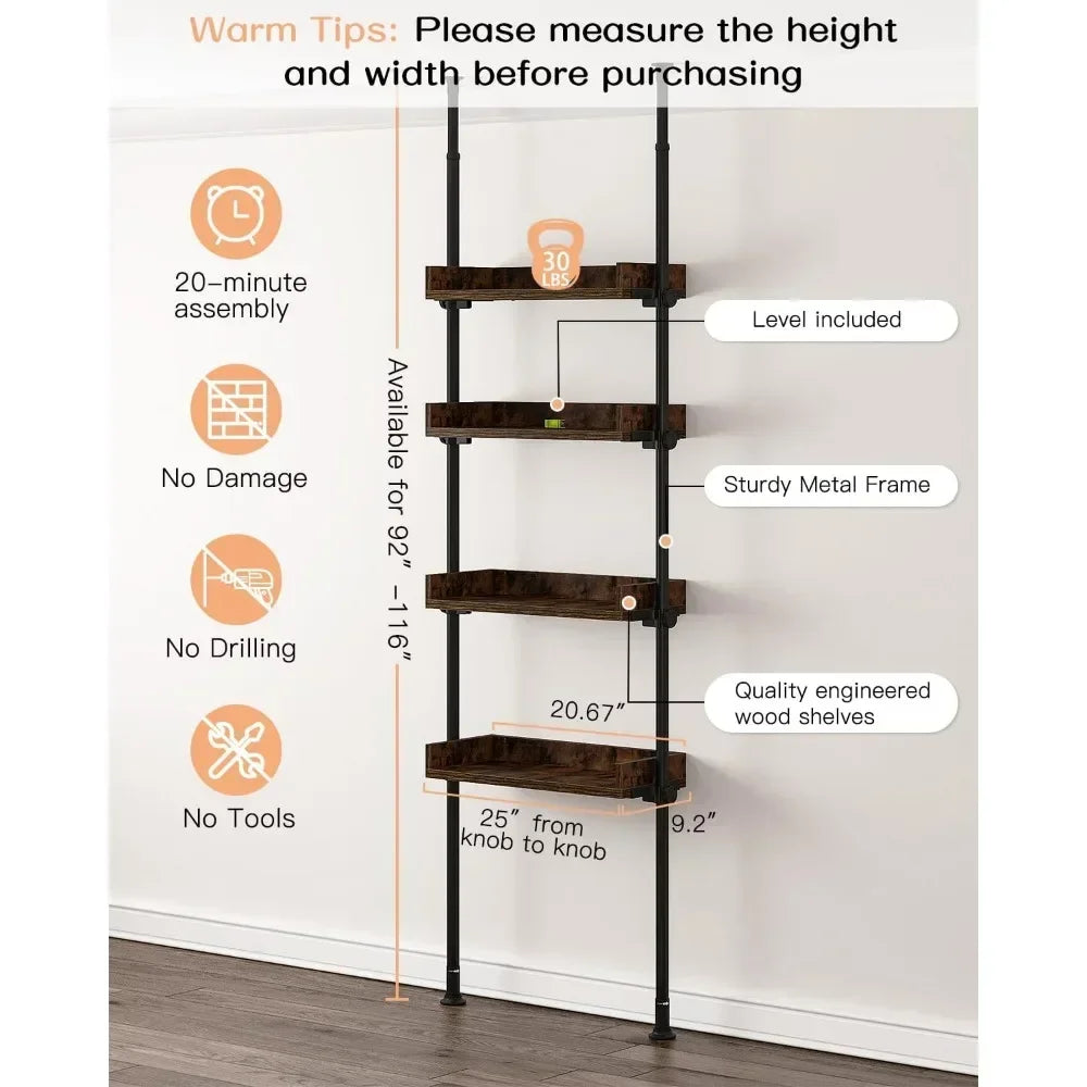 4-Tier Adjustable Shelf Organizer