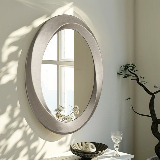 Beveled Edge Oval Wall Mirror