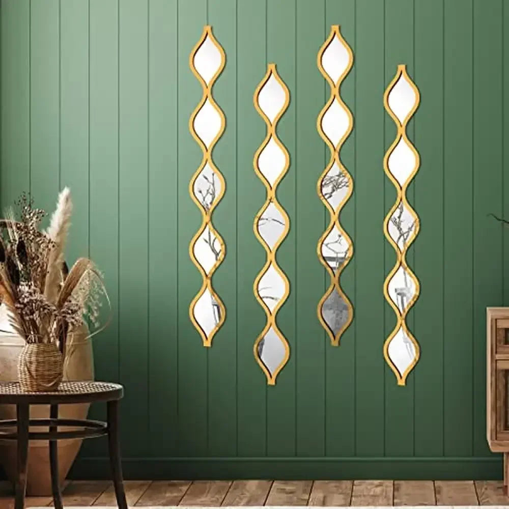 Teardrop Wall  Mirror, 4 Pcs