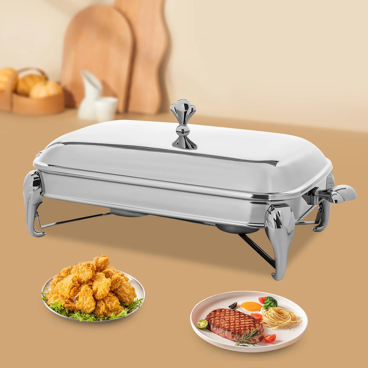 Oven Safe Glass Rectangle Chafing Dish