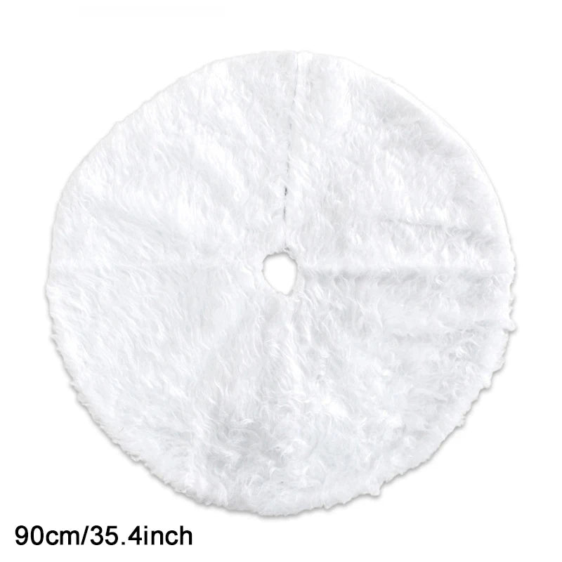 White Plush Christmas Tree Skirt, 78/90/122cm