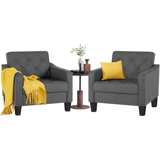 2-Piece Set, Plush Club Accent Chairs