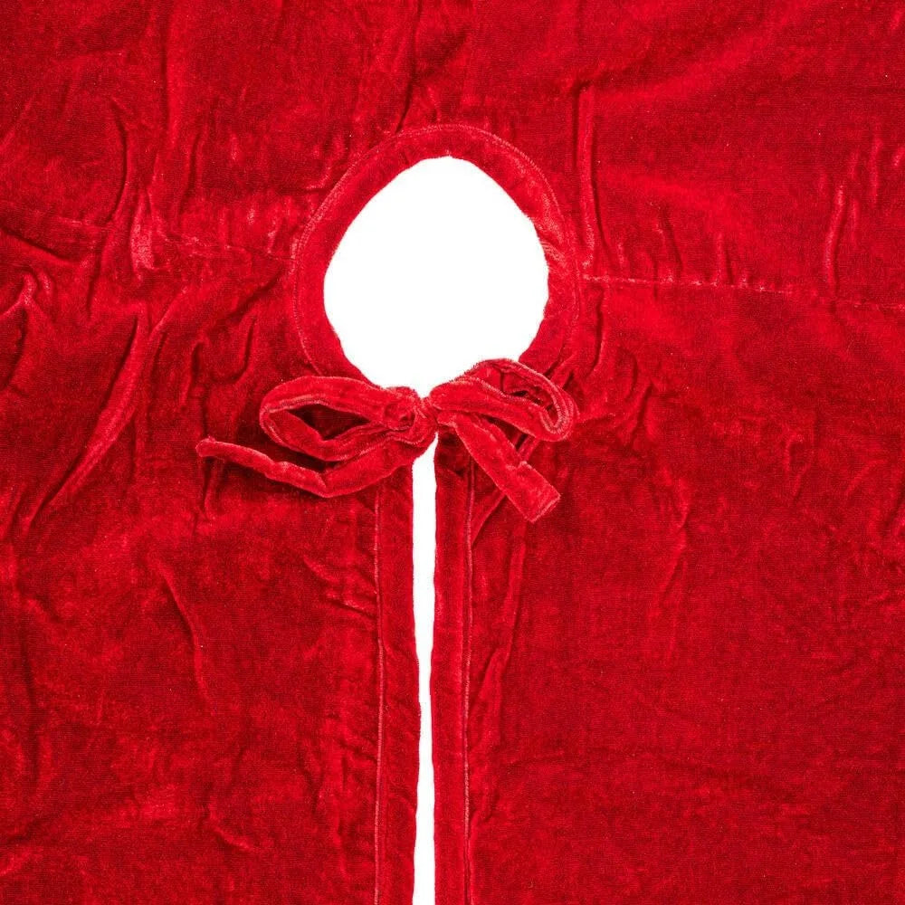 Plush Red Velvet Christmas Tree Skirt, 72"