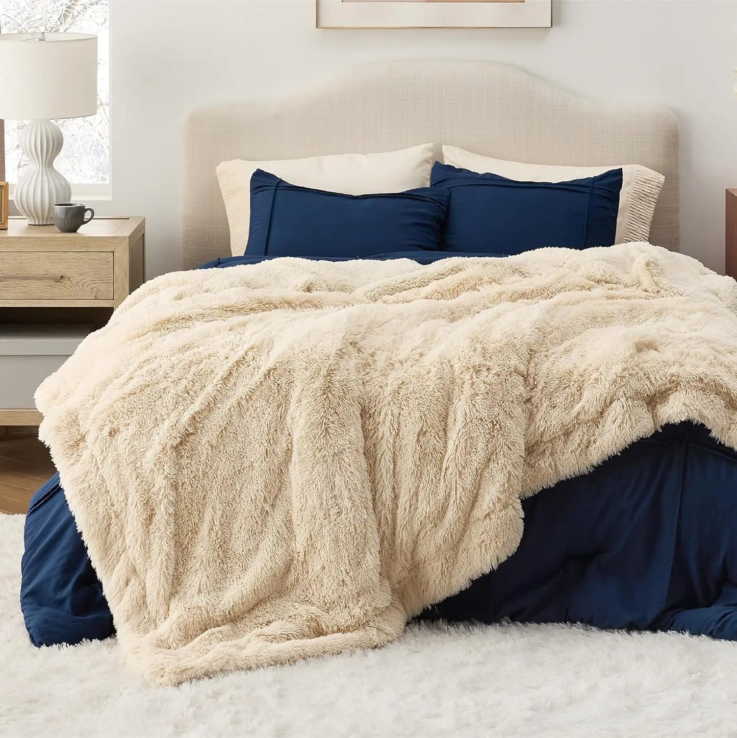 Plush Faux Fur Throw Blanket