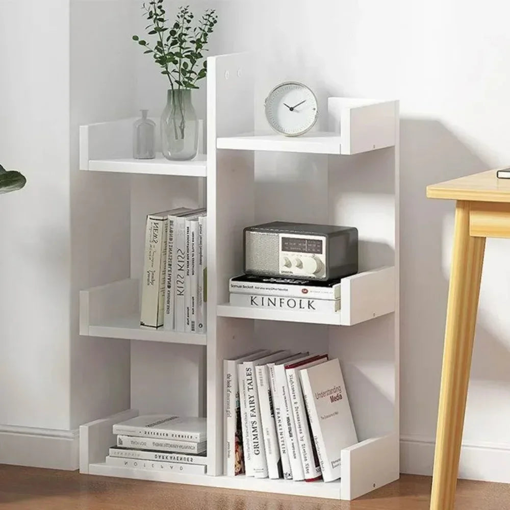 Standing Multi-Level Wooden Bookshelf