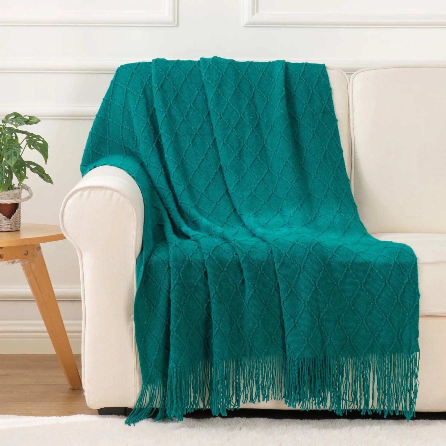 Soft Tasseled Throw Blanket