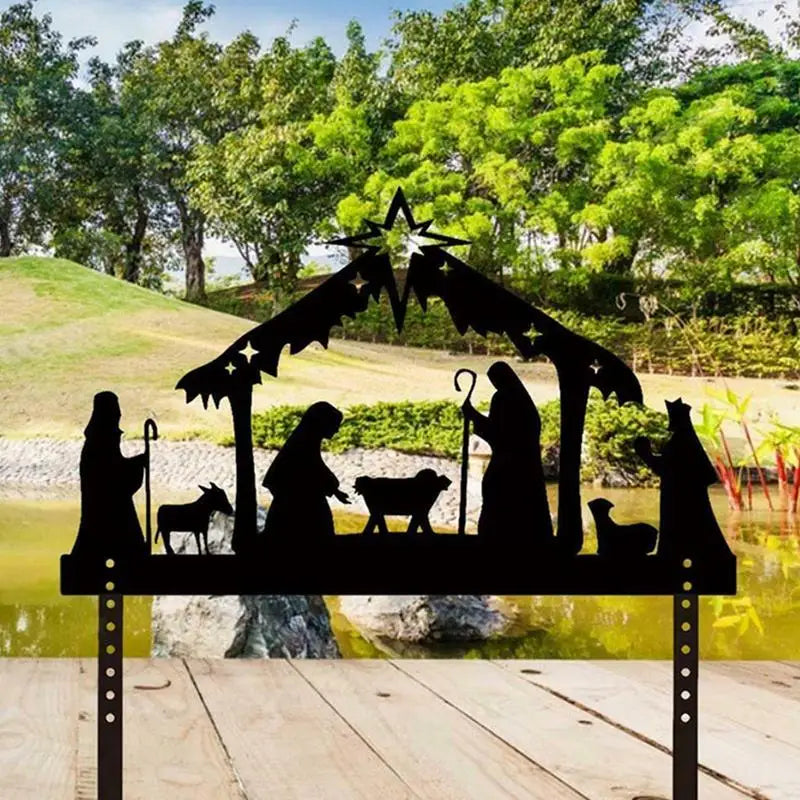 Outdoor Nativity Scene Silhouette