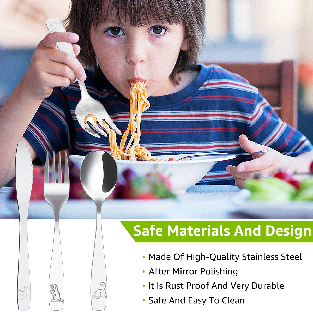 15Pcs Kids Silverware