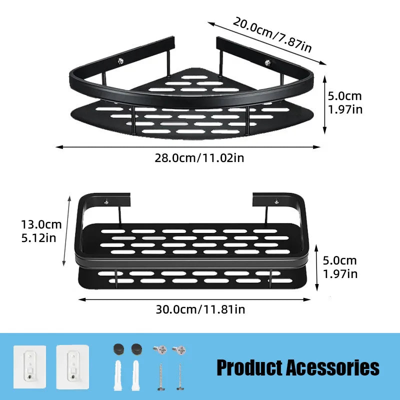 No Drill Bathroom/Shower Wall Shelf