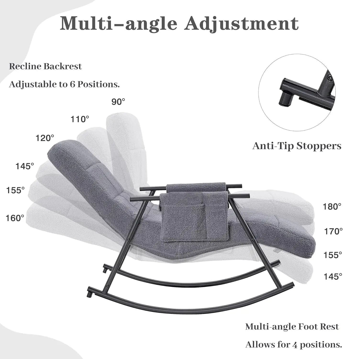 High Back Nursery Rocking Chair with Footrest