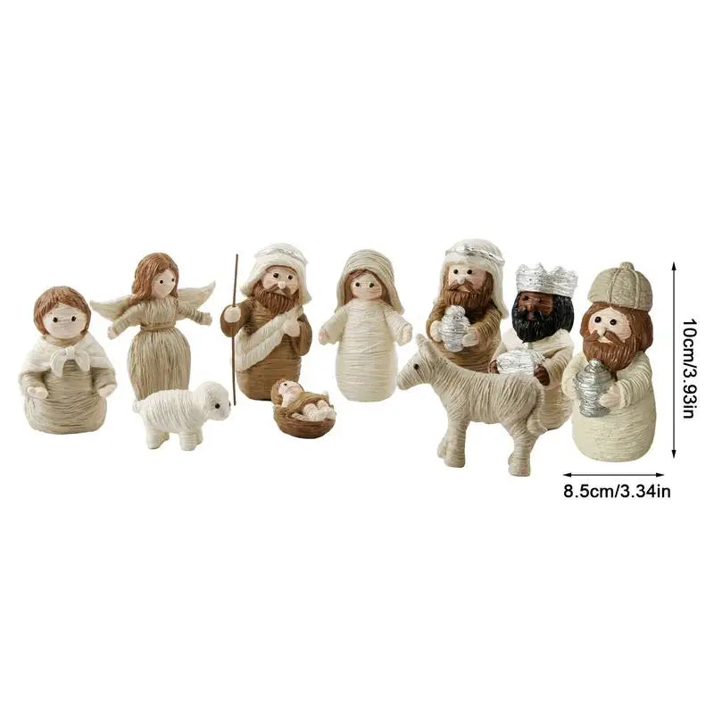 Christmas Nativity Scene Set, 10 Pcs