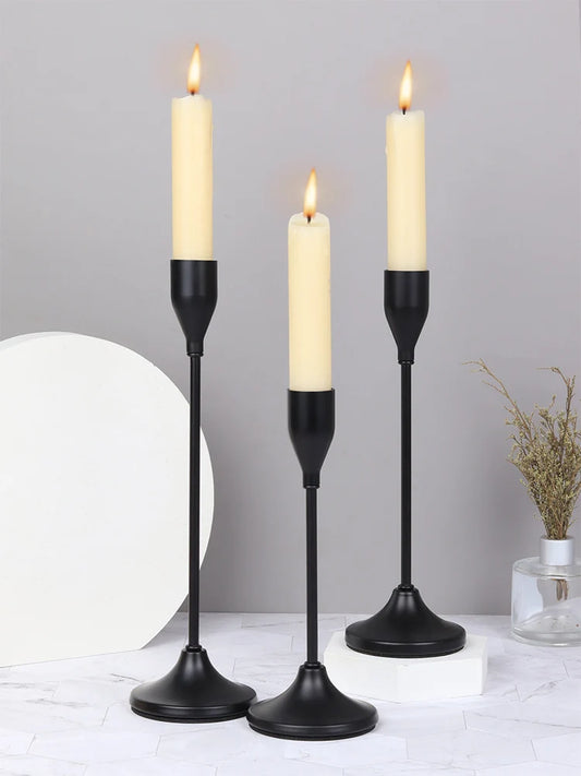 European Style Metal Candle Holders, 3 Pcs