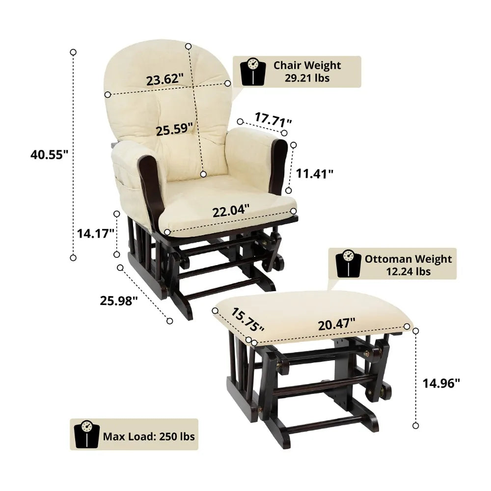 Reclining Glider Chair & Ottoman Set