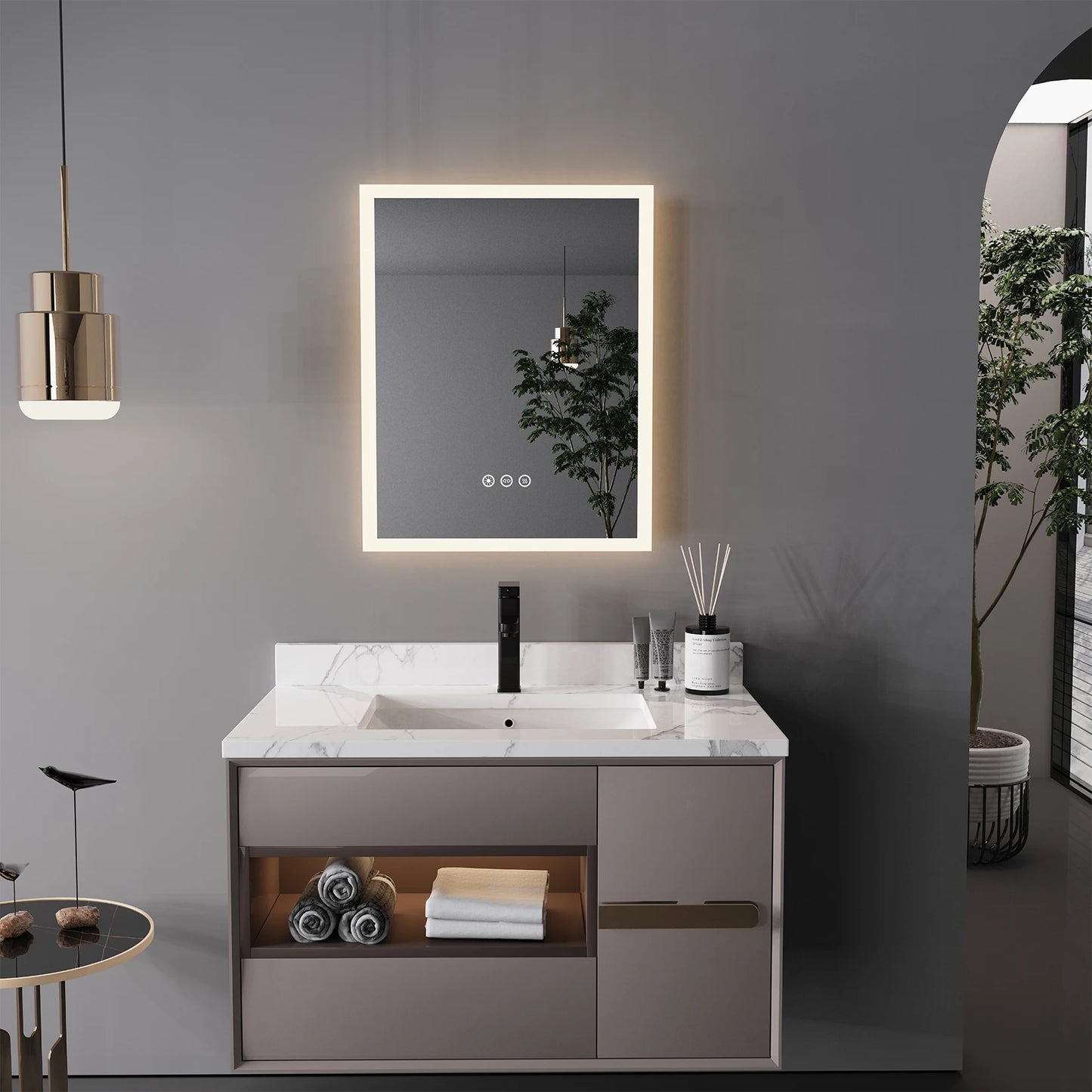 LED Anti-Fog Lighted Bathroom Mirror