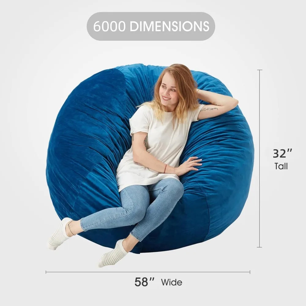 Oversized Plush Bean Bag Chair, Memory Foam Filled